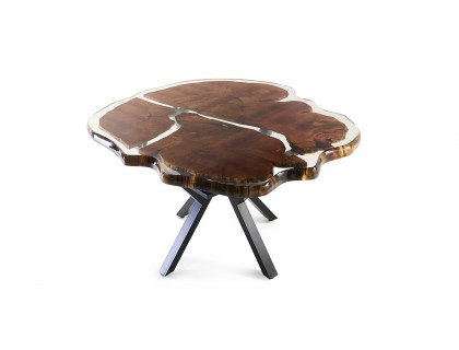 Yuvarlak çınar ağaci masa.